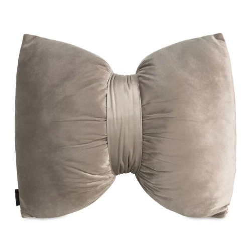 Eurofirany Vianočný vankúš béžový 45x55 - zamatová mašľa