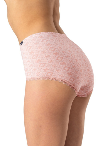 Dámske bavlnené nohavičky Key LPM 731 čierno-béžové - 2 ks v balení, klasický strih