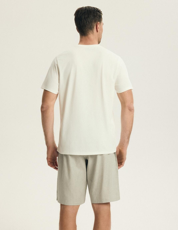 Pánske pyžamo Henderson 43454 Nigri krémové – 100% bavlna na leto