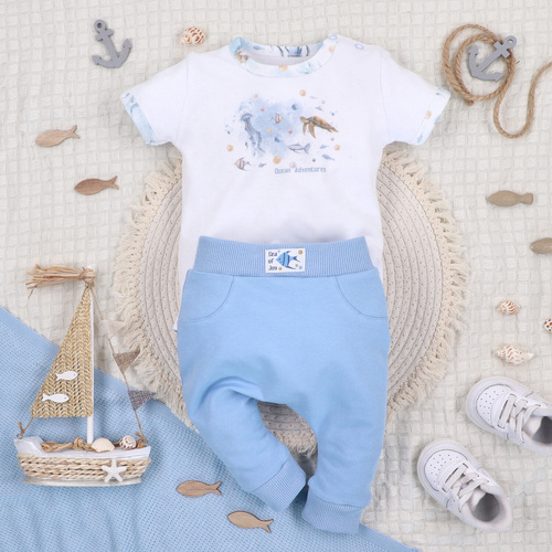 ABN-5448 Body z organickej bavlny Sea Of Joy od Nini - organická bavlna, krátky rukáv