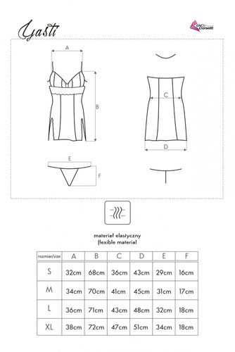 Yasti LC 13431 Súprava, košieľka a nohavičky LivCo Corsetti Fashion