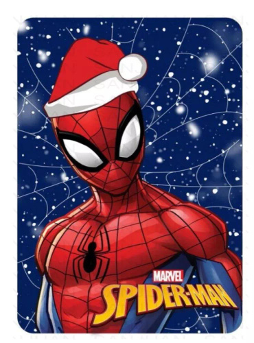 Fleecová deka Spider-Man 4304 Faro - tmavomodrá, vianočná, 220 g/m²