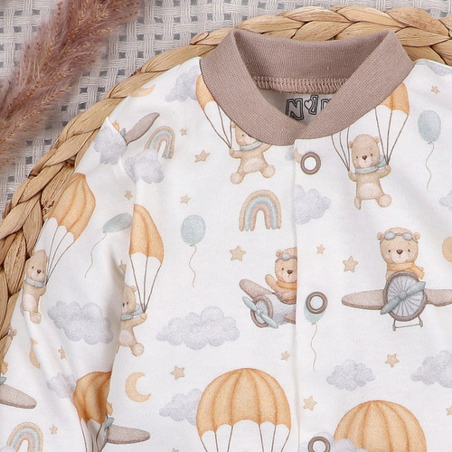 ABN-5510 Sky Journey Nini baby kaftan - organická bavlna, zapínanie na patentky