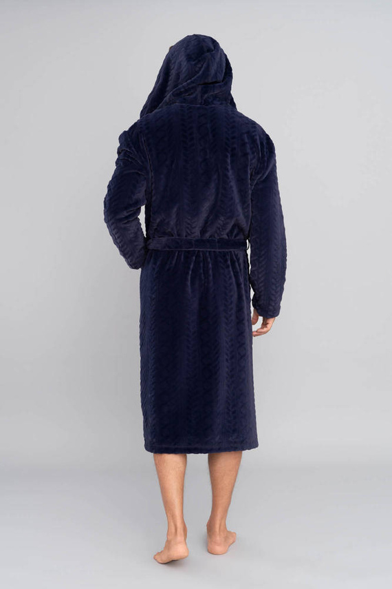 Zygmunt Pánsky župan s kapucňou Italian Fashion - tmavomodrý