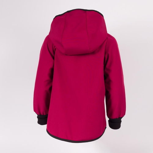 229002 Nicol Softshellová bunda pre dievčatá s kapucňou, fleece, reflexná - bordová