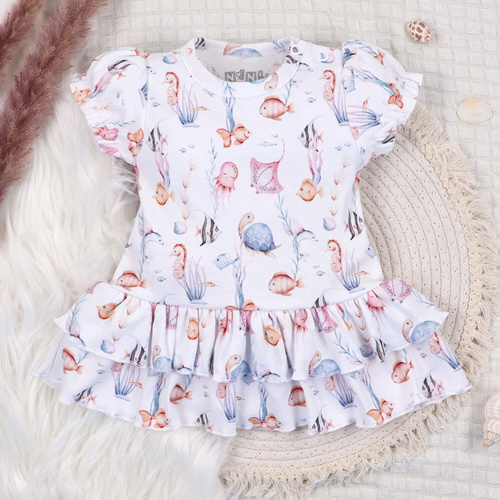 ABN-5486 Detské šaty Underwater World Nini - organická bavlna, ľahké a mäkké