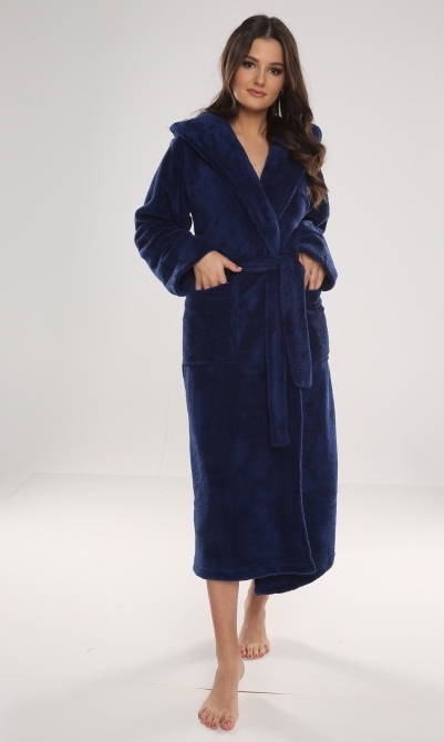 807 Dlhý dámsky župan Luna II Forex - námornícka modrá