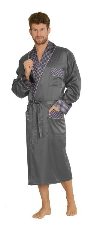 940 Forex pánsky saténový župan - sivý