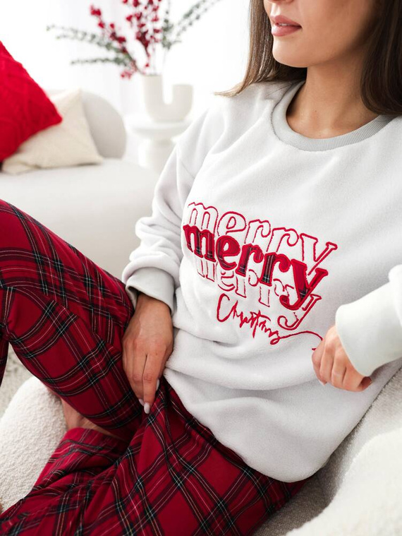 Dámske pyžamo Gween Soft/Flanel Sensis - sivé