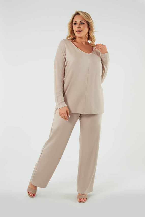 Soler Dámske dlhé nohavice Italian Fashion - béžová