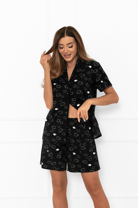 Dámske pyžamo Bonnie - krátky rukáv, krátke nohavice, bavlna MEGA SOFT Italian Fashion