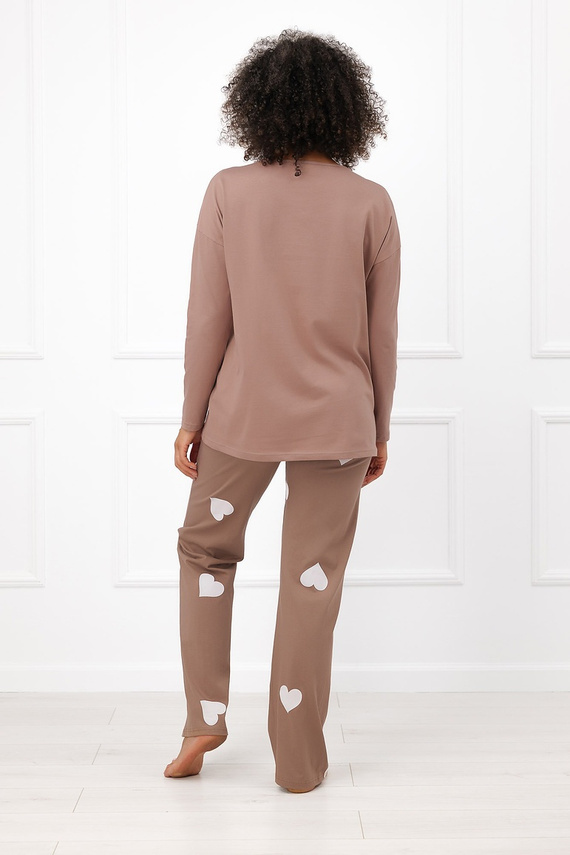 Italian Fashion Mila dámska dlhá pyžama Mega Soft srdcia vrecká