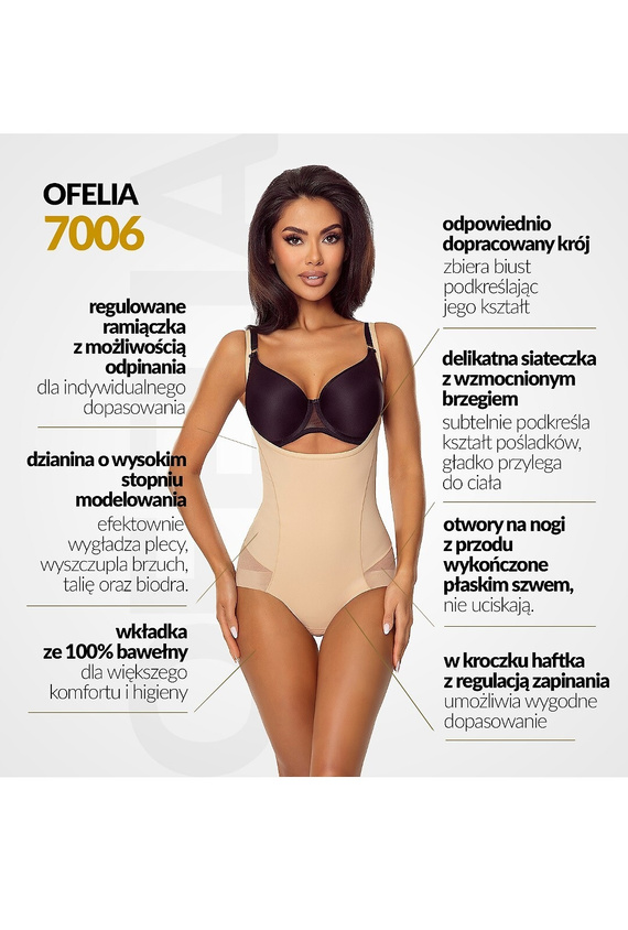 Body 7006 Ofelia Lapinee béžové zoštíhľujúce body pod prsia tvarujúce postavu