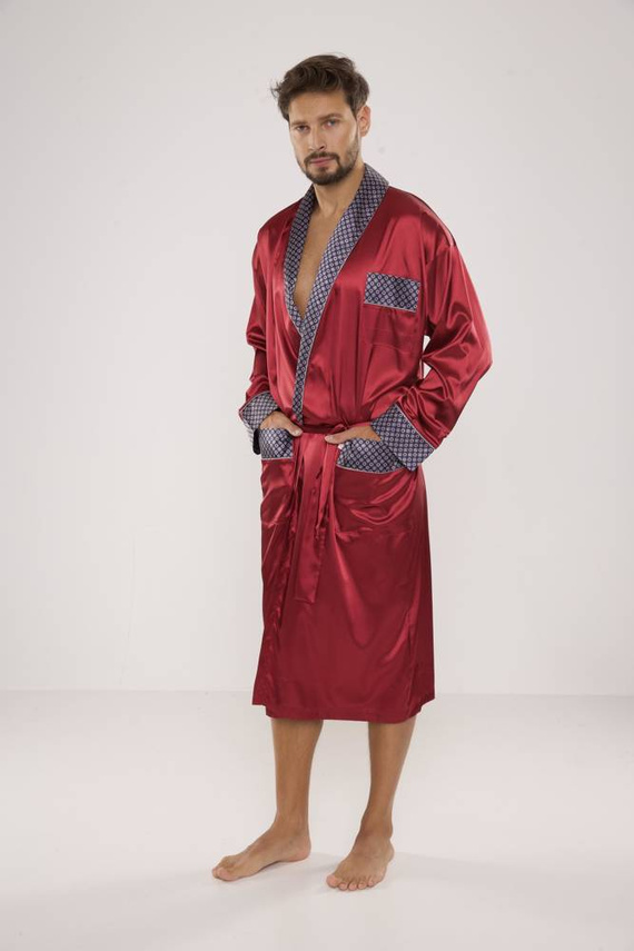 940 Forex pánsky saténový župan - bordový