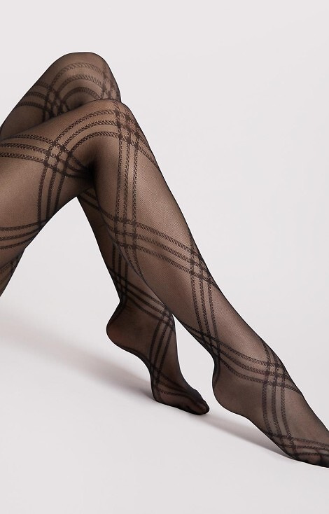 G6125 Tess pančuchy Fiore - vzorované 30 den, mikrovlákno, elegantné