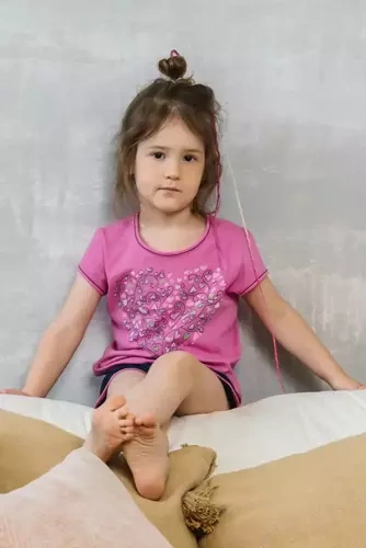 Ontega Dievčenské pyžamo Italian Fashion - amarantové/tmavomodré