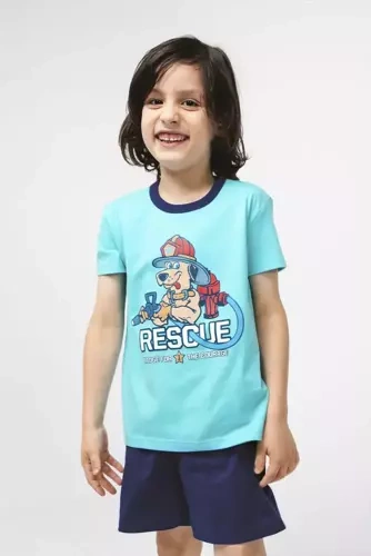 Remek Chlapčenské pyžamo s krátkym rukávom, nohavice Italian Fashion - tyrkysové