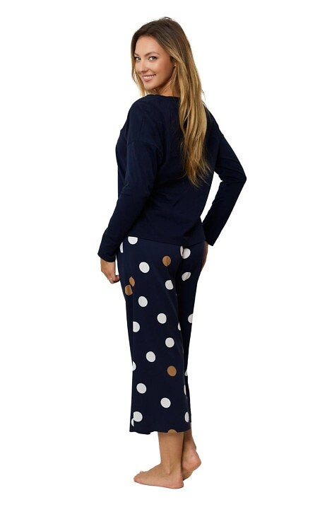 Oceane PS75 Mefemi dámske pyžamo - viskóza, dlhé, s hráškom