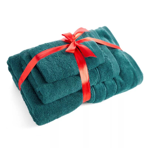 Sada uterákov Eurofirany 3 ks mäkké a savé prémiové uteráky Sibel dark turquoise
