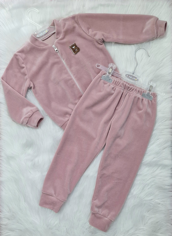 Detská tepláková súprava Bear velur Bambarillo pink | Soft set