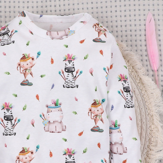 ABN-5534 Detské body Nini Happy Animals z organickej bavlny - pohodlie, bezpečnosť a štýl