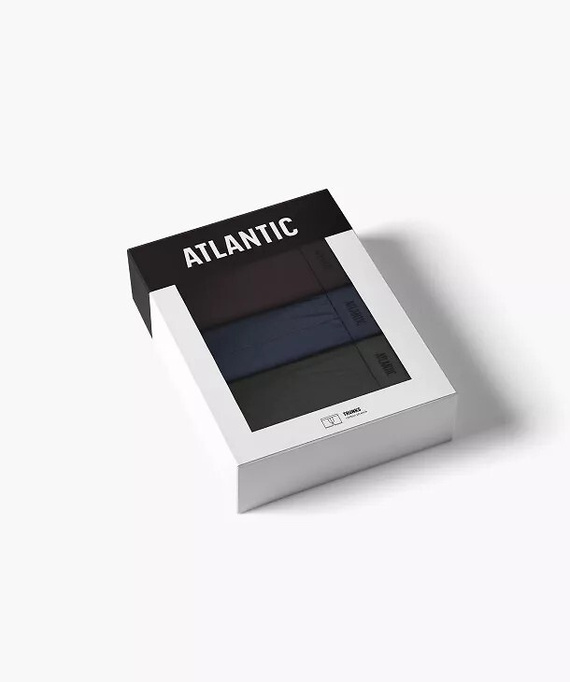 Pánske boxerky Atlantic 3MH-0111 A3 3-pak hnedá-indigová-khaki – 95 % bavlna, priliehavé