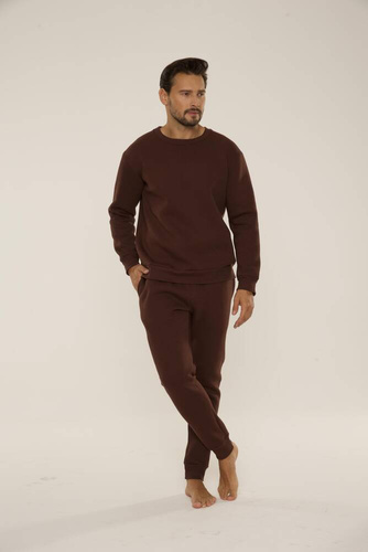 813 Indigo Pánska tepláková súprava De Lafense - čokoládová