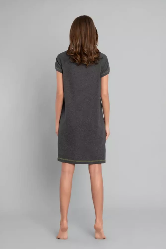 Nočná košeľa Volta s krátkym rukávom Italian Fashion - tmavý melír/zelená