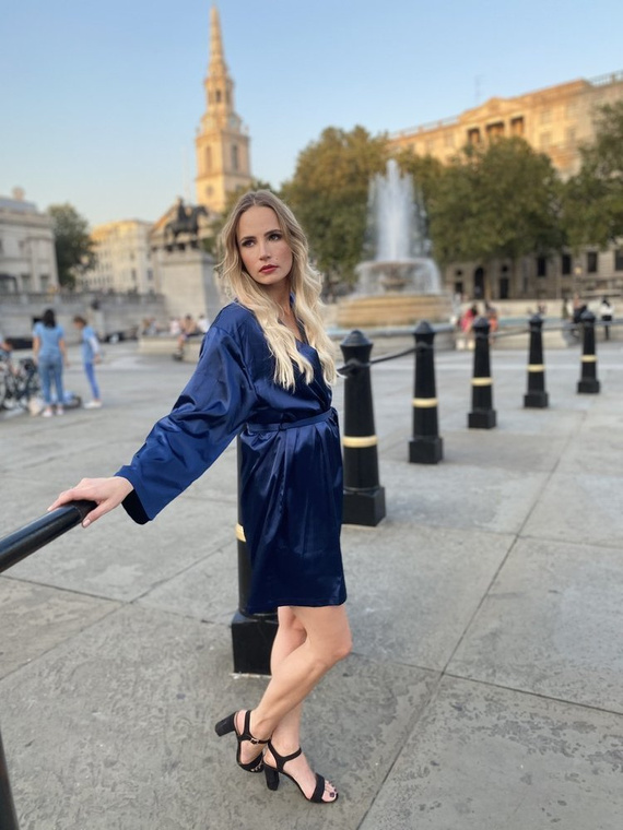 797 Klasický dámsky župan Forex - tmavomodrý