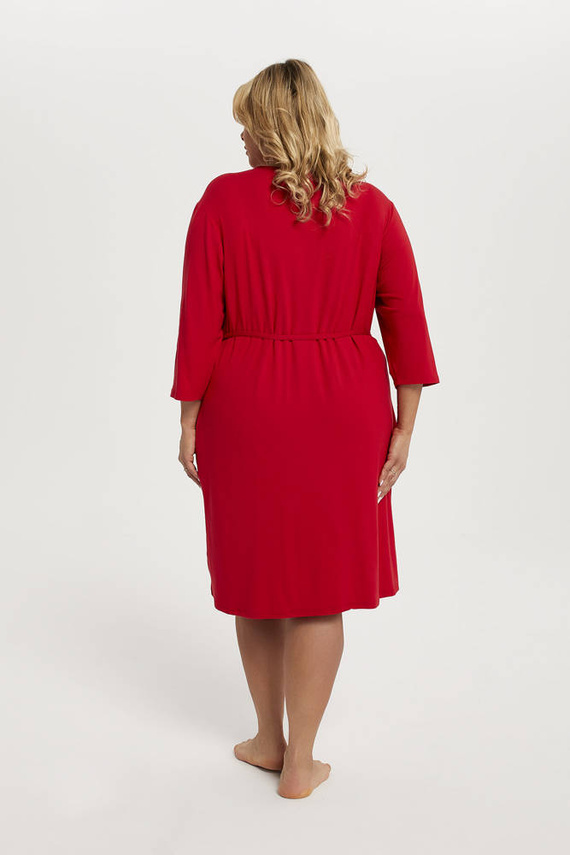 Song Dámsky župan s 3/4 rukávmi Italian Fashion - červený