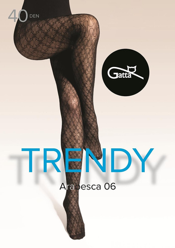 Arabesca 06 Pančuchy Gatta - 40 den, ozdobný vzor, matné