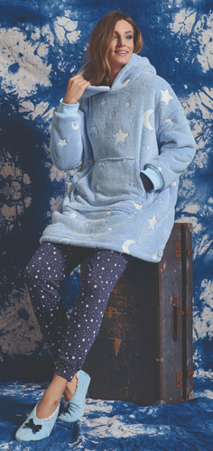 Milana Sorbetto blanketblouse - modrý fleece, svietiaci v tme