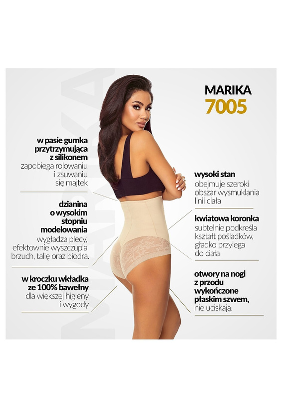 Lapinee 7005 Marika Béžové modelujúce nohavičky s vysokým pásom Anti Roll