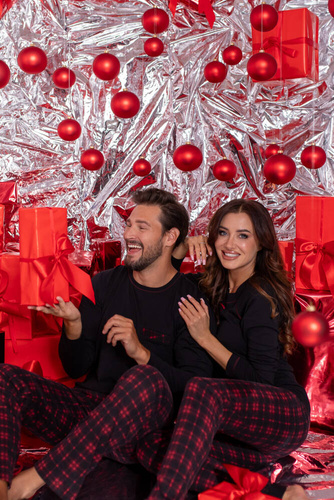 Ordesa Dámske pyžamo s dlhým rukávom a dlhými nohavicami Italian Fashion - čierna/potlač