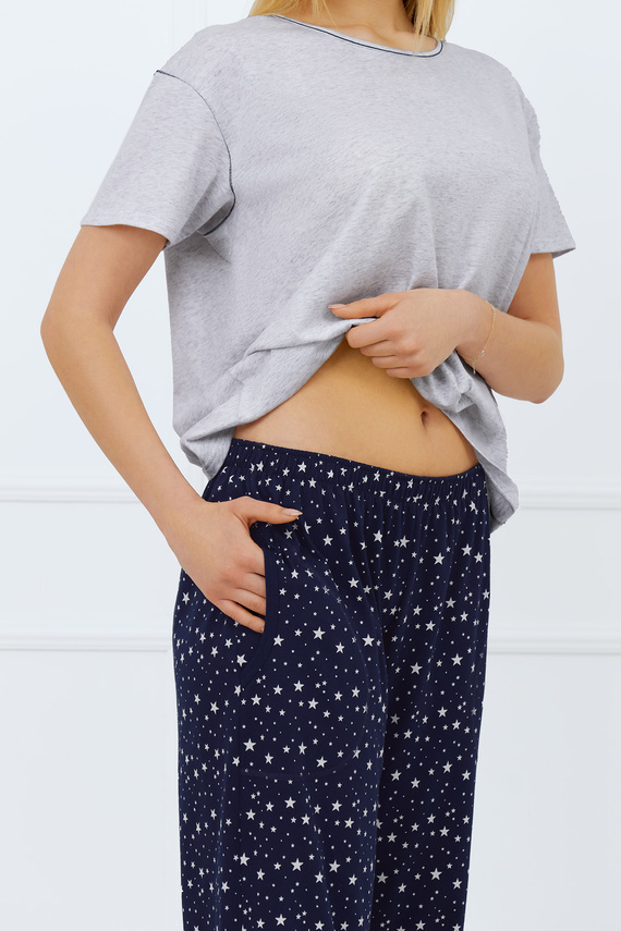 Arugia Dámske pyžamo s krátkym rukávom a dlhými nohavicami Italian Fashion - melange/print