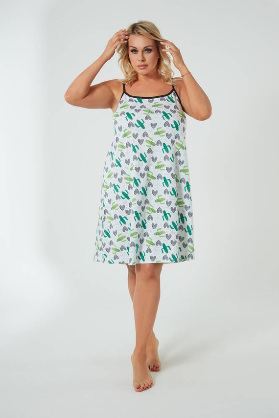 Nočná košeľa Picos, úzke ramienka Talianska móda - potlač