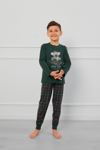 Fogo Detské pyžamo Italian Fashion - zelené/potlač