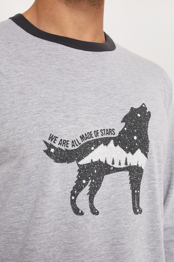 Tikal Pánske dlhé nohavice s dlhým rukávom Italian Fashion - melange/graphite