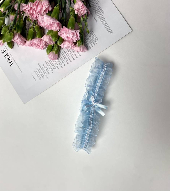 221 De Lafense šifónové podväzky - svetlomodré