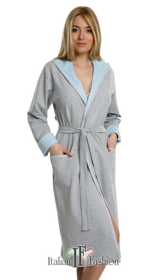 Dámsky pohodlný župan Italian Fashion - melange/ružový