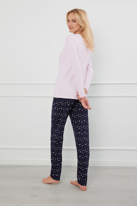 Arugia Dámske pyžamo s dlhým rukávom a dlhými nohavicami Italian Fashion - ružová/potlač