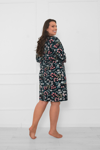 Dámska bavlnená nočná košeľa s 3/4 rukávmi Lucja - kvetinový vzor Talianska móda