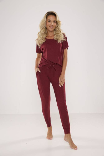 524 Paula Dámske pyžamo De Lafense - bordové