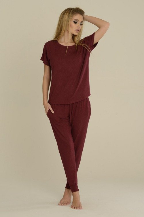 524 Paula Dámske pyžamo De Lafense - bordové