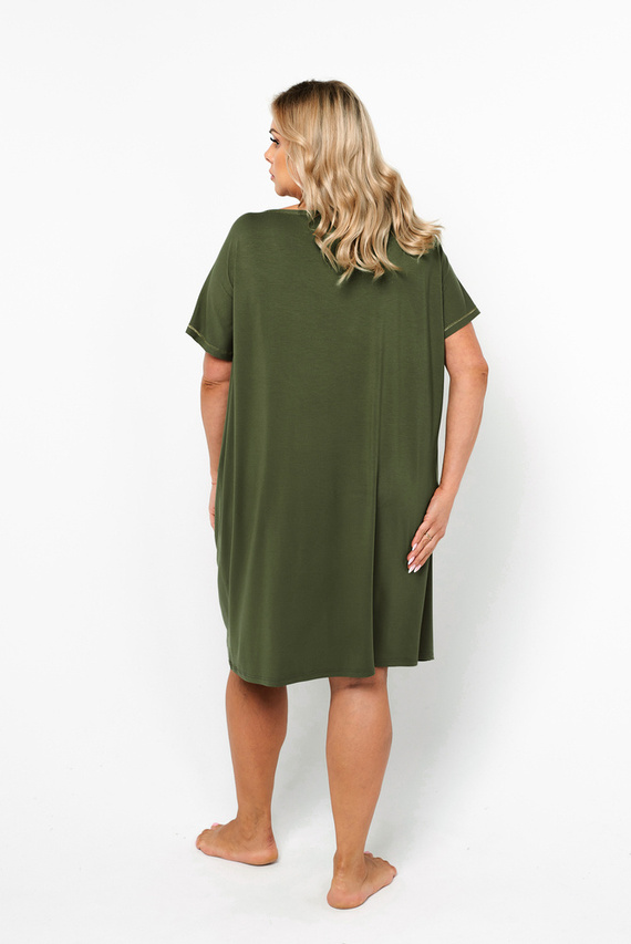 Natura Dámska nočná košeľa s krátkym rukávom Italian Fashion - khaki