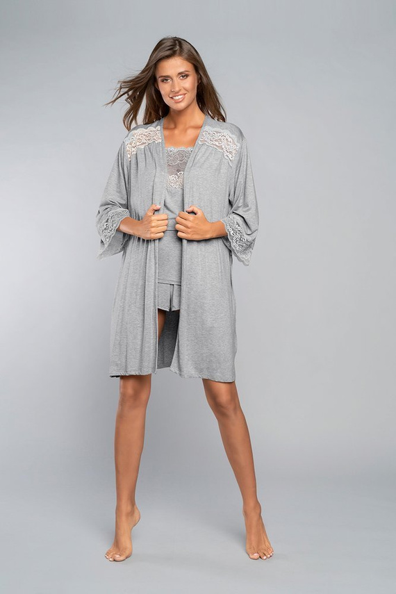 Župan Samaria Italian Fashion 3/4 rukáv - sivý