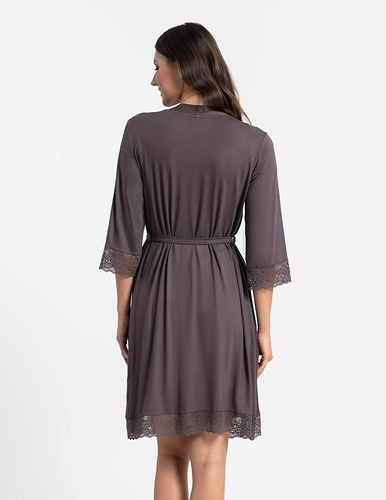 Dámsky župan Moraj PDSZ4300-003 z viskózy s čipkou, viazací