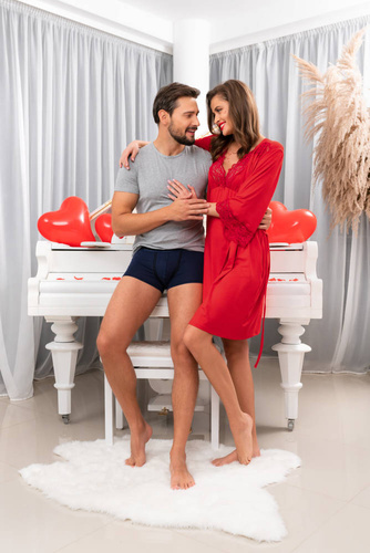 Nočná košeľa Samaria so širokými ramienkami Italian Fashion - červená