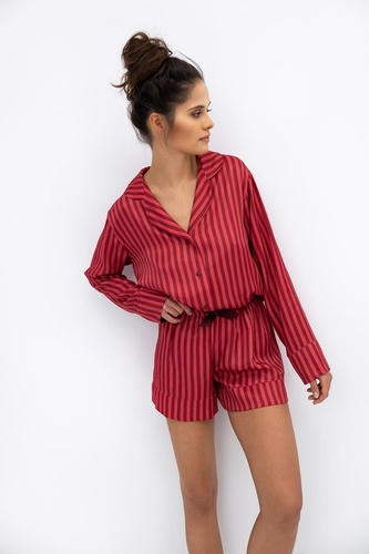 Vivienne Sensis dámske pyžamo - viskóza, zapínanie na zips, pruhované