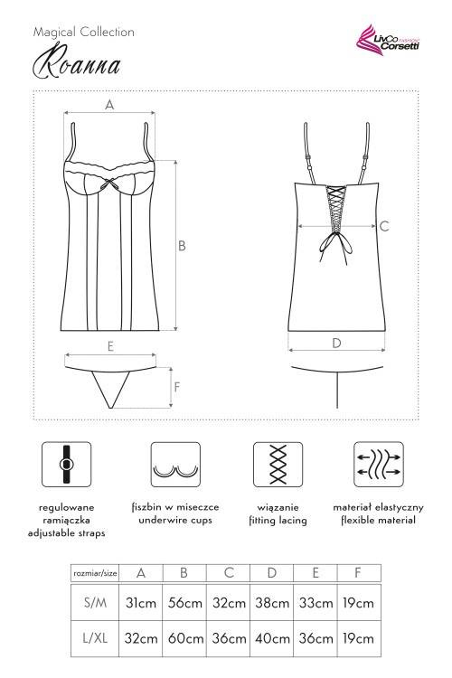 Roanna LC 90313 Súprava, košieľka a tangá LivCo Corsetti Fashion